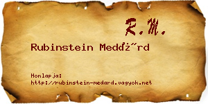 Rubinstein Medárd névjegykártya